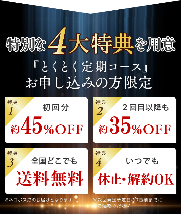 とくとく定期コース４大特典